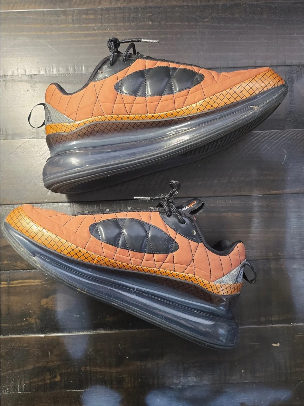 Nike Orange and Black Quilted MX-720-818 Sneakers